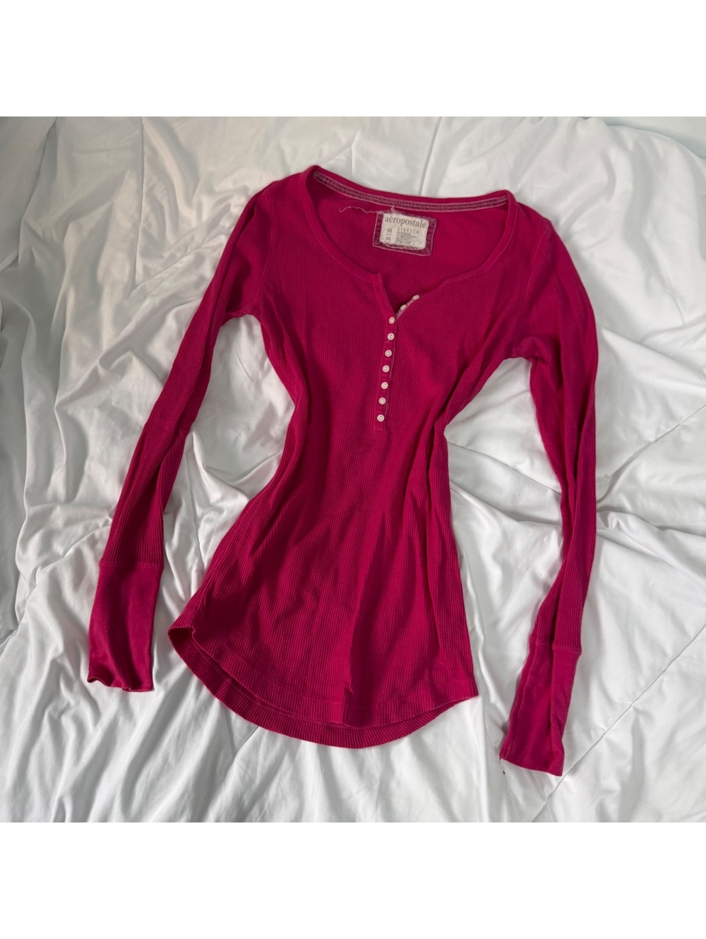 dark pink y2k 2000s aeropastle babydoll quarter button up knit long sleeve